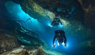 Advanced Divers exploring an underwater cavern in Hurghada